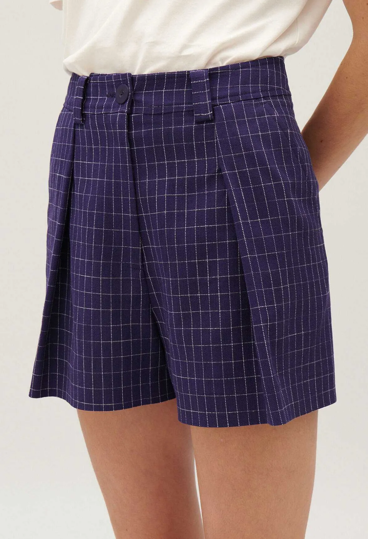 Short Carreaux Indigo^Claudie Pierlot Cheap