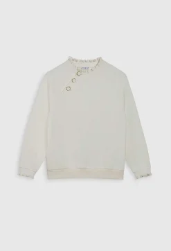 Sweatshirt Tape Col Boutonne Ivoire^Claudie Pierlot Store