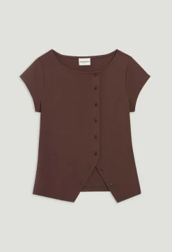 Top Boutonne Asymetrique Marron^Claudie Pierlot Online