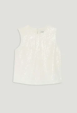 Top Sans Manches Paillettes Ecru^Claudie Pierlot Discount