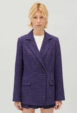 Veste Tailleur Carreaux Indigo^Claudie Pierlot Cheap